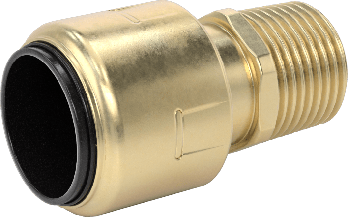 Pirinç Push-to-Connect Bağlantı Elemanı, Düz Adaptör, 3/4 Bakır Boru Boyutu x 1/2 NPT Erkek