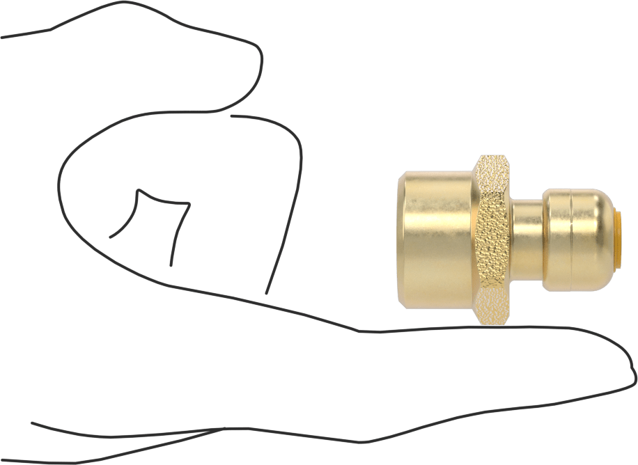 Pirinç Push-to-Connect Bağlantı Elemanı, Adaptör, 1/4 Bakır Boru Boyutu x 1/2 NPT Dişi