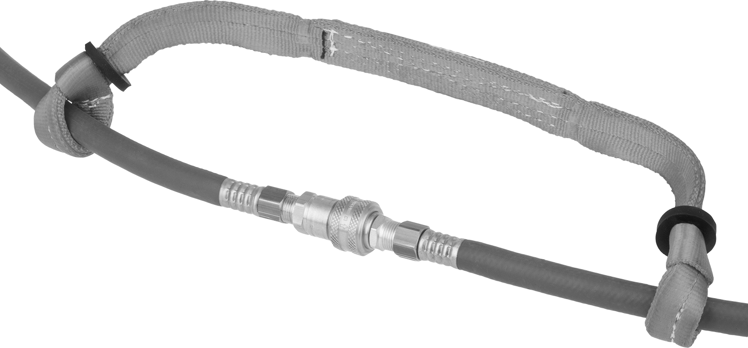 Hortum Kırbaç Kontrolü, Halkalı Uçlar, 1/2“ ila 2” Hortum İç Çapı için, 1" Kablo Genişliği