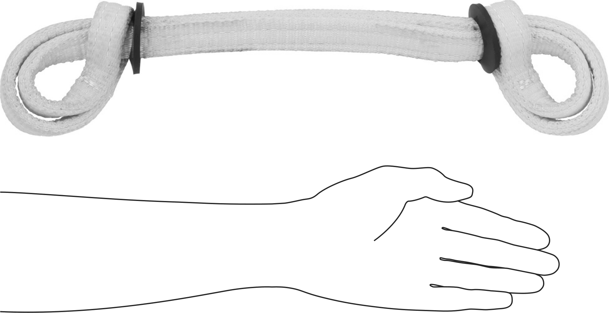 Hortum Kırbaç Kontrolü, Halkalı Uçlar, 1/2“ ila 2” Hortum İç Çapı için, 1-1/8" Kablo Genişliği
