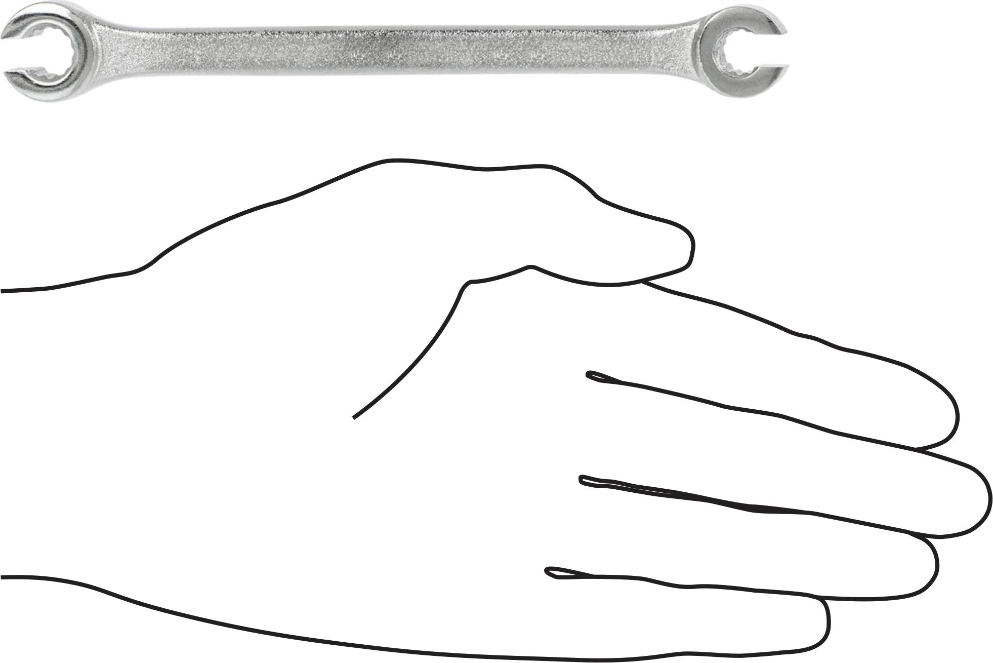 Sure-Grip Açık Uçlu Anahtar, 12-Uçlu Açıklıklar, 7 mm x 8 mm Boyut, 5-3/4" Toplam Uzunluk