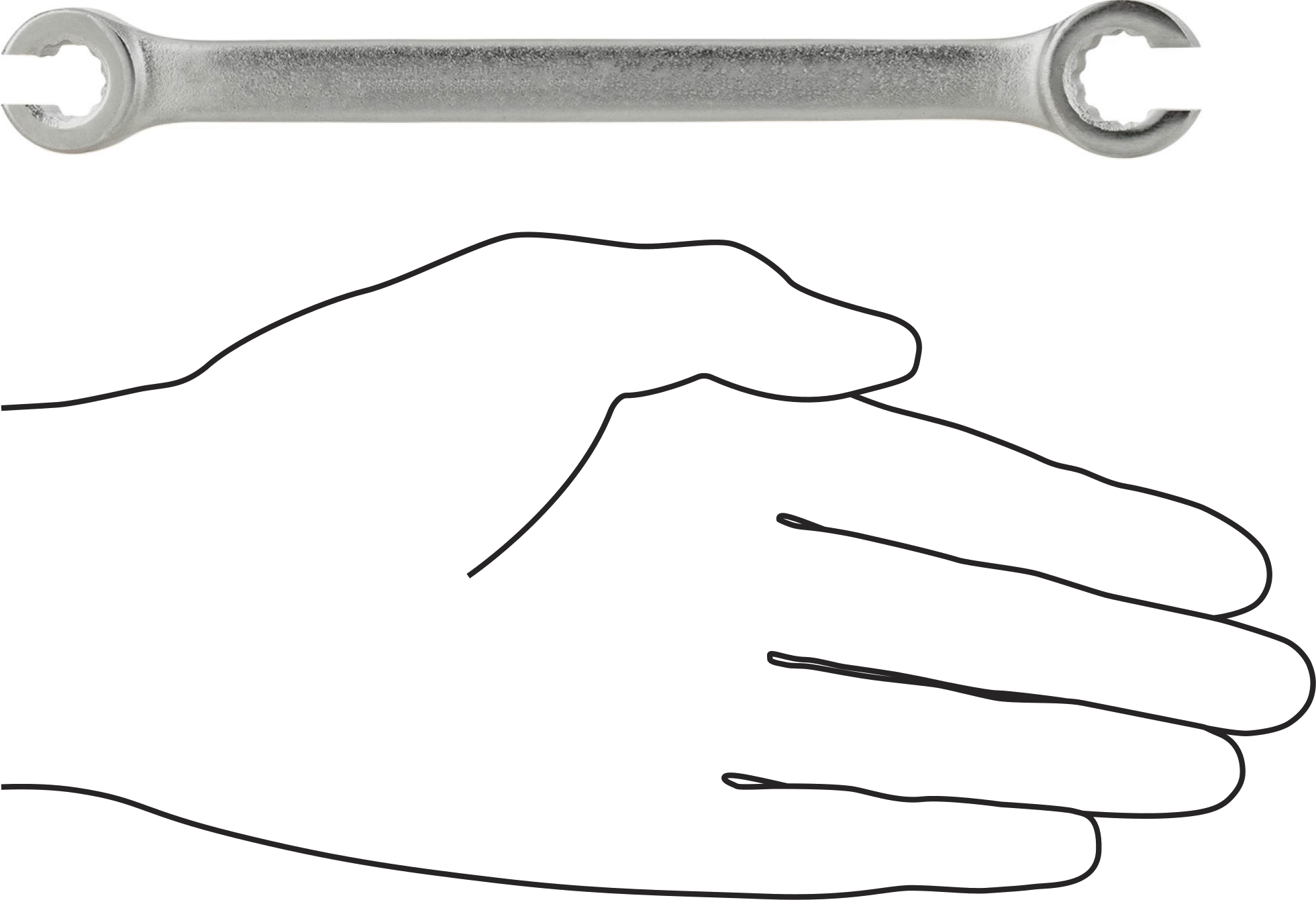 Sure-Grip Açık Uçlu Anahtar, 12-Uçlu Açıklıklar, 10 mm x 12 mm Boyut, 7" Toplam Uzunluk
