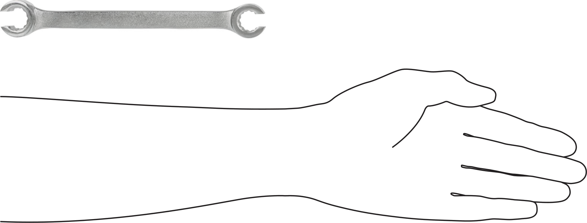 Sure-Grip Açık Uçlu Anahtar, 12-Uçlu Açıklıklar, 13 mm x 14 mm Boyut, 7-5/8" Toplam Uzunluk