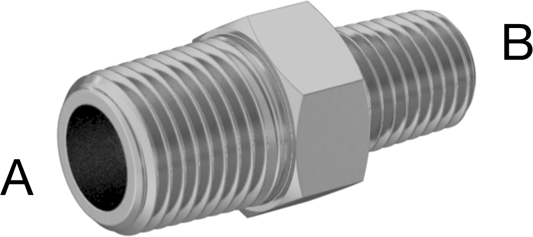 Yüksek Basınçlı Pirinç Boru Bağlantı Elemanı, Düz Redüktör, 1/8 x 1/16 NPT Erkek