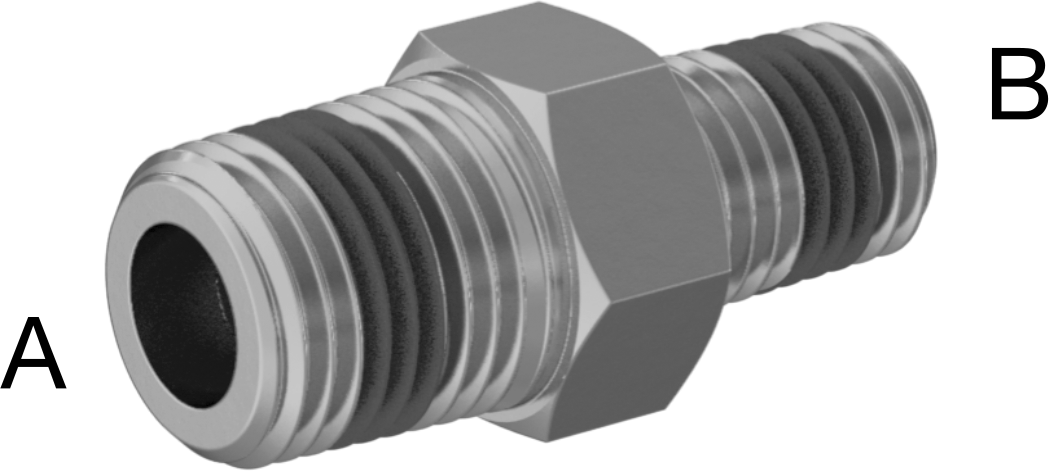 Yüksek Basınçlı Pirinç Boru Bağlantı Elemanı, Sızdırmazlık Maddeli, Düz Redüktör, 1/8 x 1/16 NPT Erkek