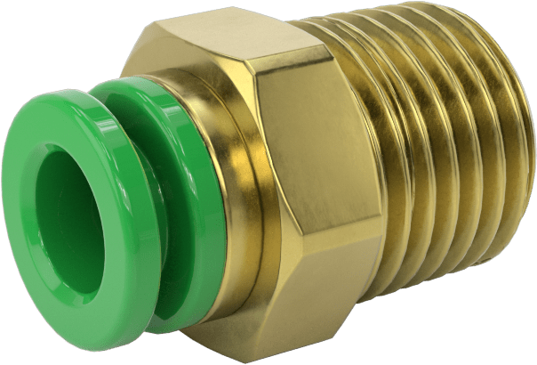 Kaynak Sıçramasına Dayanıklı Bas-Bağla Boru Bağlantısı, Hava ve Su için, Adaptör, 1/4" Boru Dış Çapı x 1/4 NPT için
