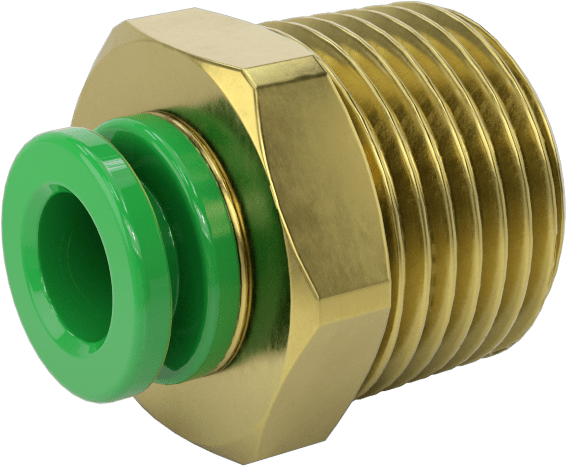 Kaynak Sıçramasına Dayanıklı Bas-Bağla Boru Bağlantısı, Hava ve Su için, Adaptör, 1/4" Boru Dış Çapı x 3/8 NPT