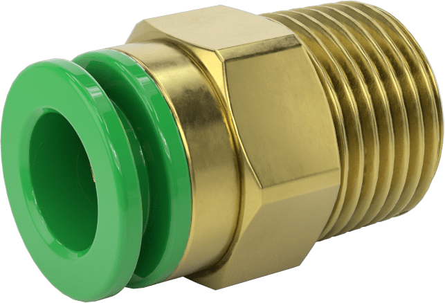 Kaynak Sıçramasına Dayanıklı Bas-Bağla Boru Bağlantısı, Hava ve Su için, Adaptör, 3/8" Boru Dış Çapı x 3/8 NPT için