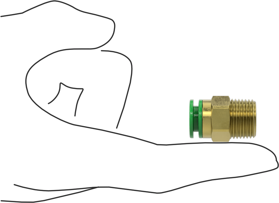 Kaynak Sıçramasına Dayanıklı Bas-Bağla Boru Bağlantısı, Hava ve Su için, Adaptör, 3/8" Boru Dış Çapı x 3/8 NPT için