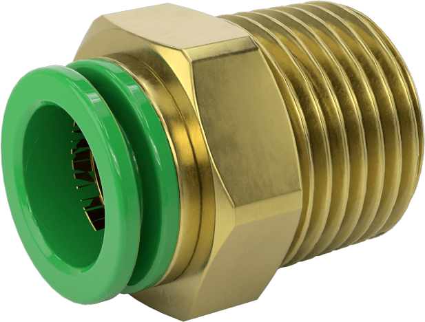 Kaynak Sıçramasına Dayanıklı Bas-Bağla Boru Bağlantısı, Hava ve Su için, Adaptör, 1/2" Boru Dış Çapı x 1/2 NPT