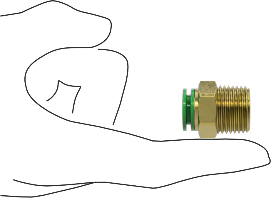 Kaynak Sıçramasına Dayanıklı Bas-Bağla Boru Bağlantısı, Hava ve Su için, Adaptör, 1/2" Boru Dış Çapı x 1/2 NPT