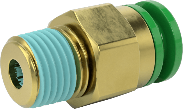 Kaynak Sıçramasına Dayanıklı Bas-Bağla Boru Bağlantısı, Hava ve Su için, Adaptör, 6 mm Boru Dış Çapı x 1/8 BSPT