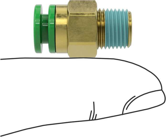 Kaynak Sıçramasına Dayanıklı Bas-Bağla Boru Bağlantısı, Hava ve Su için, Adaptör, 6 mm Boru Dış Çapı x 1/8 BSPT