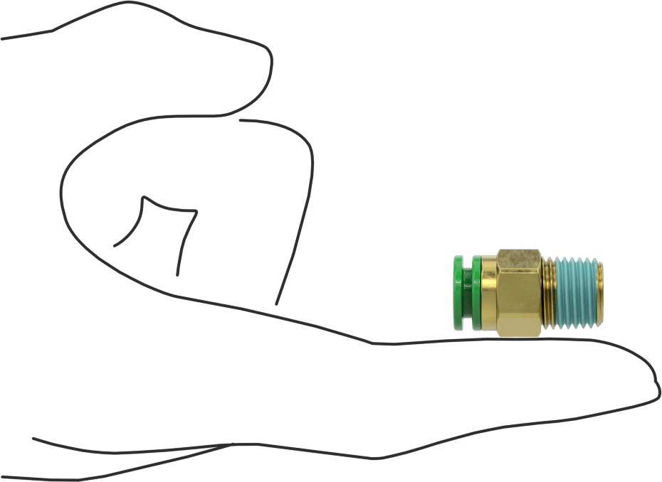 Kaynak Sıçramasına Dayanıklı Bas-Bağla Boru Bağlantısı, Hava ve Su için, Adaptör, 8 mm Boru Dış Çapı x 1/4 BSPT