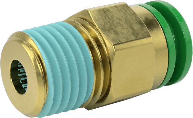 Kaynak Sıçramasına Dayanıklı Bas-Bağla Boru Bağlantısı, Hava ve Su için, Adaptör, 8 mm Boru Dış Çapı x 1/4 BSPT