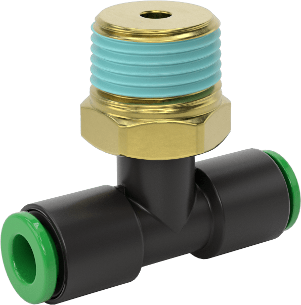 Kaynak Sıçramasına Dayanıklı Bas-Bağla Boru Bağlantısı, Hava ve Su için, T Adaptörü, 6 mm Boru Dış Çapı x 3/8 BSPT