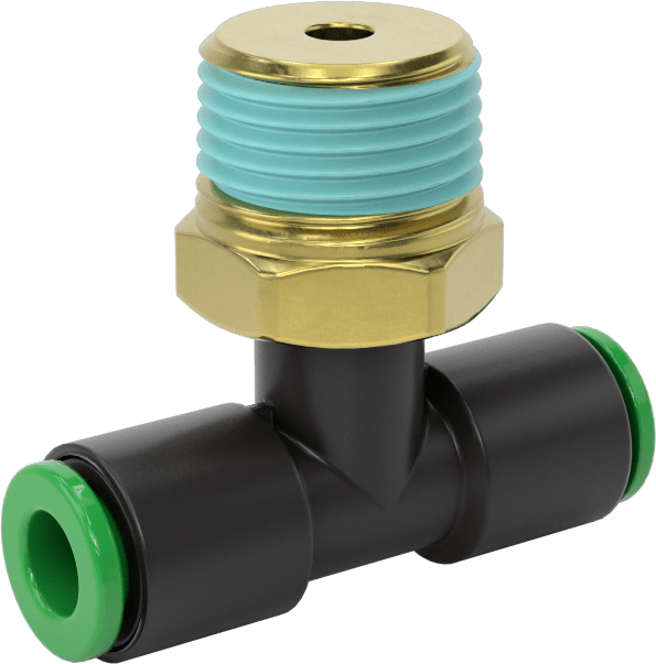 Kaynak Sıçramasına Dayanıklı Bas-Bağla Boru Bağlantısı, Hava ve Su için, T Adaptörü, 6 mm Boru Dış Çapı x 3/8 BSPT
