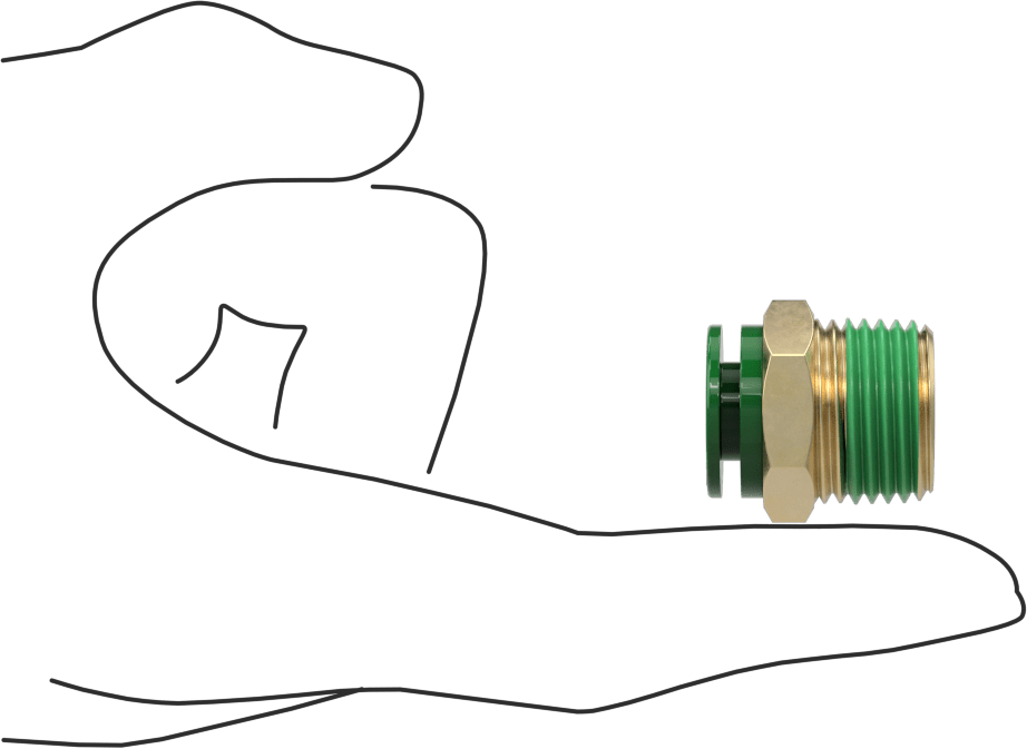 Kaynak Sıçramasına Dayanıklı Bas-Bağla Boru Bağlantısı, Hava ve Su için, 3/8" Boru x 1/2 NPT Erkek için Adaptör