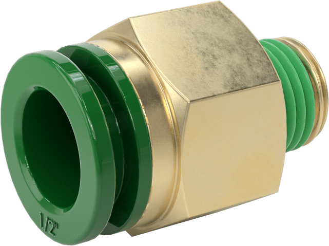 Kaynak Sıçramasına Dayanıklı Bas-Bağla Boru Bağlantısı, Hava ve Su için, 1/2" Boru x 1/4 NPT Erkek Adaptör