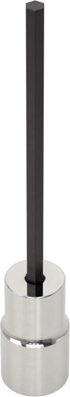 Altıgen Uçlu Soket, Uzatılmış Menzil, 1/4" Kare Tahrik, 7/64" Tahrik Boyutu, 3" Uzunluk