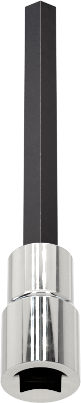 Altıgen Uçlu Soket, Uzatılmış Menzil, 1/4" Kare Tahrik, 7/32" Tahrik Boyutu, 3" Uzunluk