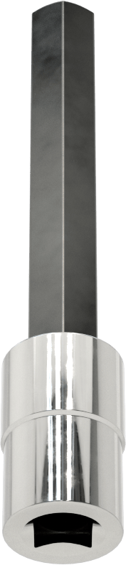 Altıgen Uçlu Soket, Uzatılmış Menzil, 1/4" Kare Tahrik, 5/16" Tahrik Boyutu, 3" Uzunluk