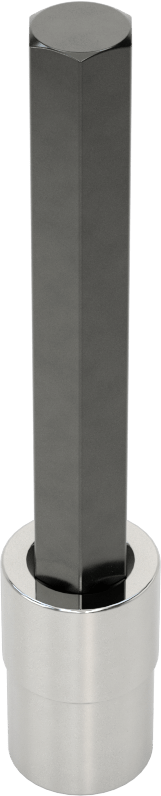 Altıgen Uçlu Soket, Uzatılmış Menzil, 1/4" Kare Tahrik, 5/16" Tahrik Boyutu, 3" Uzunluk