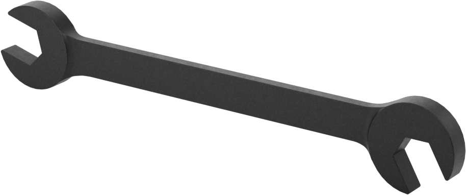 60 Derece Açılı Açık Uçlu Anahtar, Siyah Oksit Kaplamalı, 3/8“ x 3/8” Boyut, 4-3/4" Toplam Uzunluk