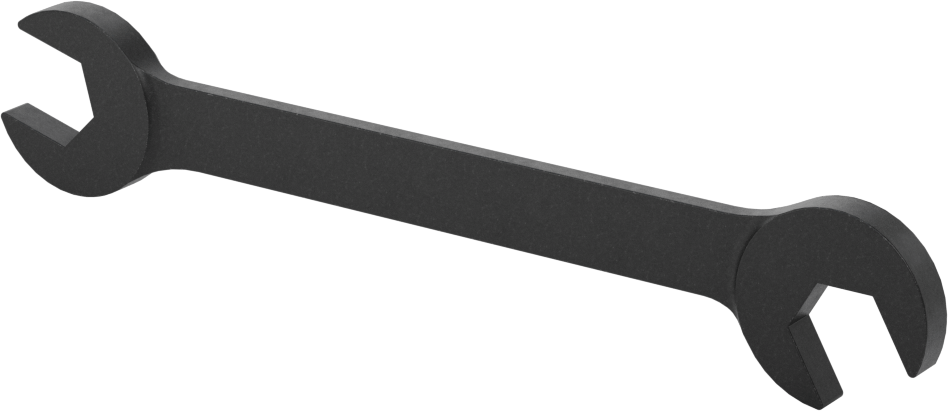 60 Derece Açılı Açık Uçlu Anahtar, Siyah Oksit Kaplamalı, 1/2“ x 1/2” Boyut, 5-1/2" Toplam Uzunluk