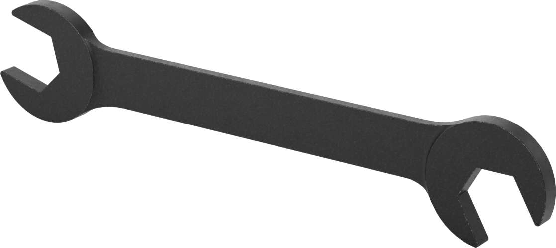 60 Derece Açılı Açık Uçlu Anahtar, Siyah Oksit Kaplamalı, 1“ x 1” Boyut, 9-3/4" Toplam Uzunluk