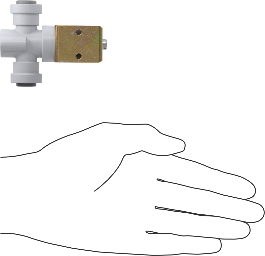 Tak-Çalıştır Bağlantı Parçalı Solenoid Valf, Kompakt, 24V DC, 3/8" Boru Dış Çapı için, 5 Maksimum PSI