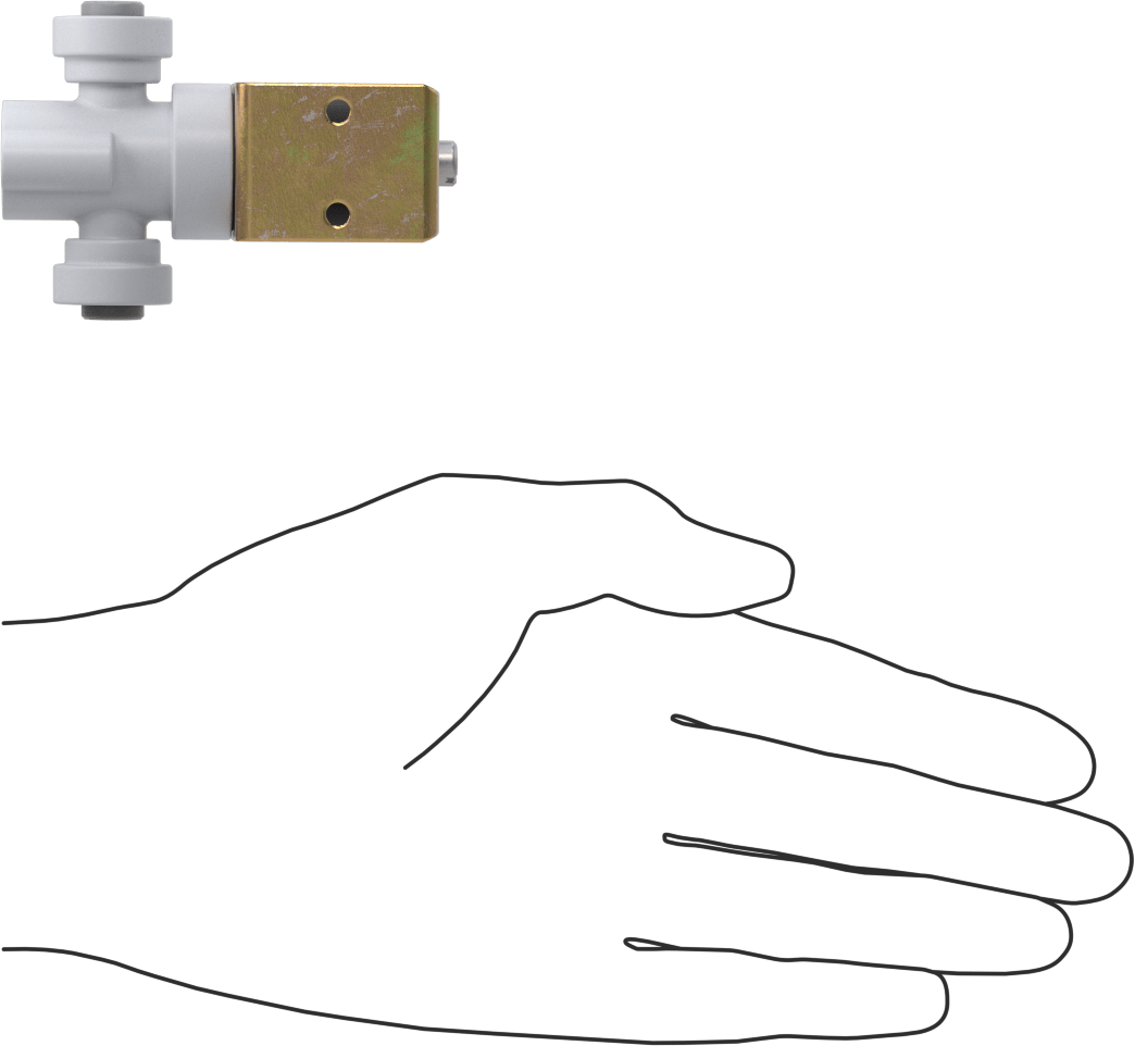 Tak-Çalıştır Bağlantı Parçalı Solenoid Valf, Yiyecek ve İçecek için, 24V DC, 1/4" Boru Dış Çapı, 80 Maksimum PSI