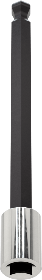 Bilyalı Uçlu Altıgen Uç Soketi, 3/8" Kare Tahrik, 3/8" Boyut, 6-1/8" Uzunluk