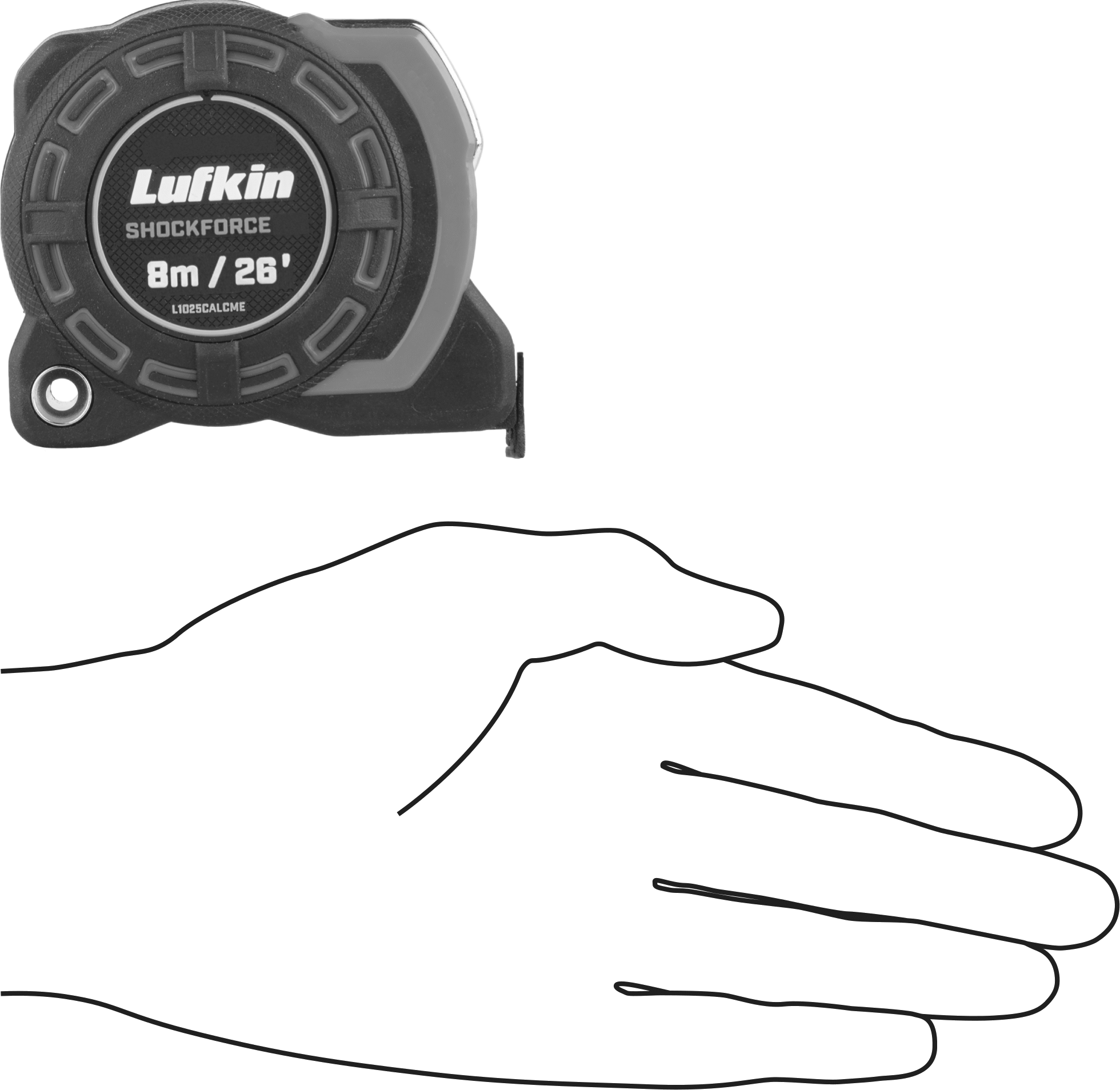 Lufkin Shockforce Şerit Metre, Otomatik Kilit ve Çift Kancalı Uç ile, İnç ve Metrik Ölçekler