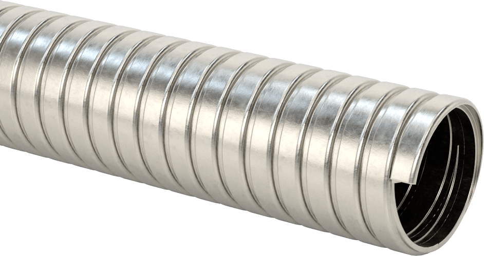 Yüksek Sıcaklık Sert 316 Paslanmaz Çelik Kanal Hortumu, Dumanlar için, 0,01 inç Kalınlık, 1-1/4" ID, 1-7/16" OD
