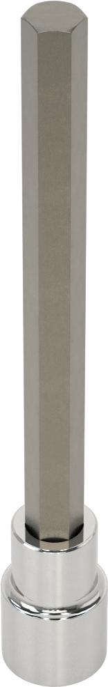 Altıgen Uçlu Soket, Uzatılmış Menzil, 1/2" Kare Tahrik, 7/16" Boyut, 6-1/2" Uzunluk