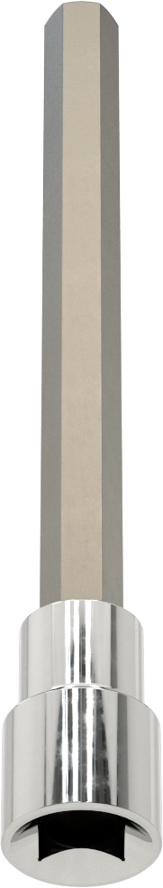 Altıgen Uçlu Soket, Uzatılmış Menzil, 1/2" Kare Tahrik, 7/16" Boyut, 6-1/2" Uzunluk