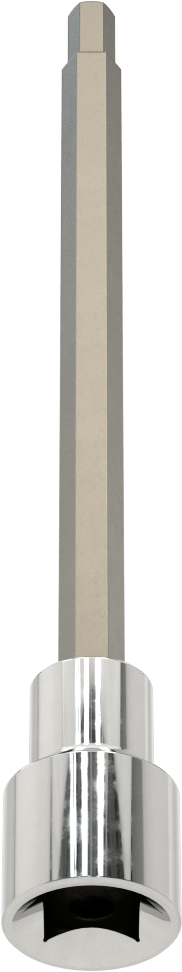 Altıgen Uçlu Soket, Uzatılmış Menzil, 1/2" Kare Tahrik, 1/4" Tahrik Boyutu, 6-1/2" Uzunluk
