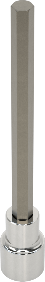 Altıgen Uçlu Soket, Uzatılmış Menzil, 1/2" Kare Tahrik, 3/8" Tahrik Boyutu, 6-1/2" Uzunluk