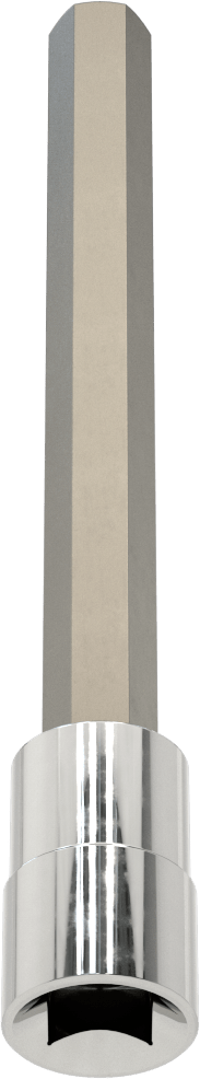 Altıgen Uçlu Soket, Uzatılmış Menzil, 1/2" Kare Tahrik, 1/2" Tahrik Boyutu, 6-1/2" Uzunluk