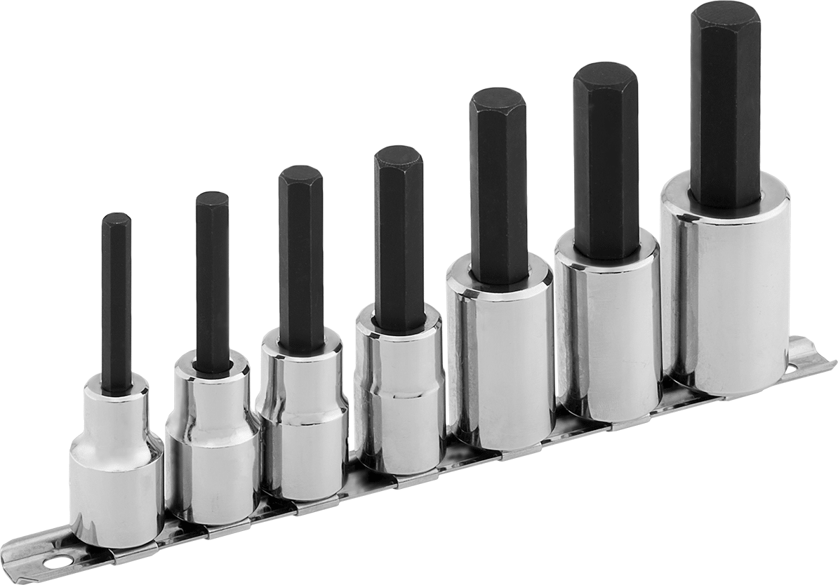 Altıgen Uçlu Soket, 7 Parça İnç Set, 1/2" Kare Tahrik