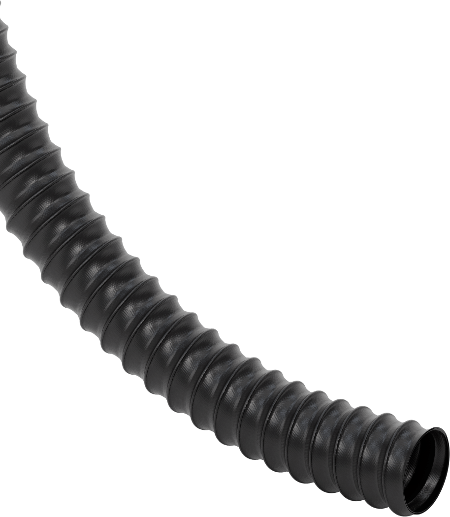 Toz için Yüksek Sıcaklık Esnek Kanal Hortumu, 1-3/4" ID, 1-13/16" OD