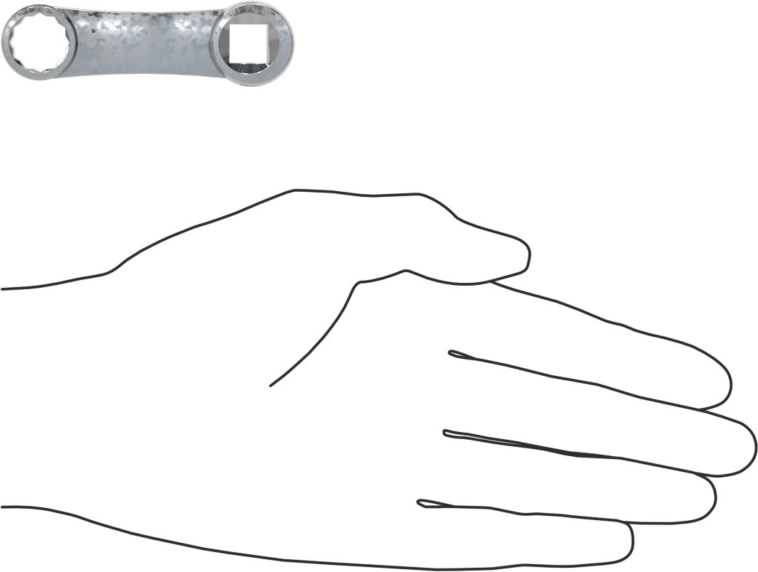 Kutu Ucu Anahtar Başlığı, 3/8" Kare Tahrik, 1/2" Tahrik Boyutu