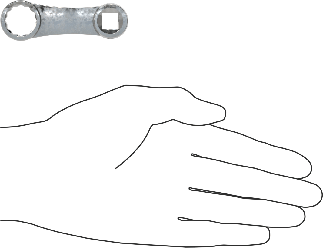 Kutu Ucu Anahtar Başlığı, 3/8" Kare Tahrik, 5/8" Tahrik Boyutu