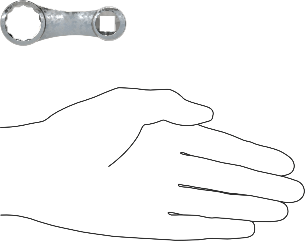 Kutu Ucu Anahtar Başlığı, 3/8" Kare Tahrik, 3/4" Tahrik Boyutu