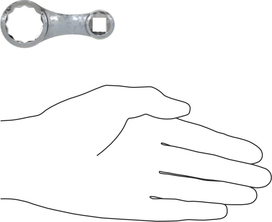 Kutu Ucu Anahtar Başlığı, 3/8" Kare Tahrik, 7/8" Tahrik Boyutu