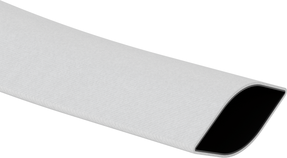 Orta Basınçlı Kolay Saklanabilir Tahliye Su Hortumu, Polyester Kaplamalı EPDM Kauçuk, 4" ID, 6-1/4" Genişlik