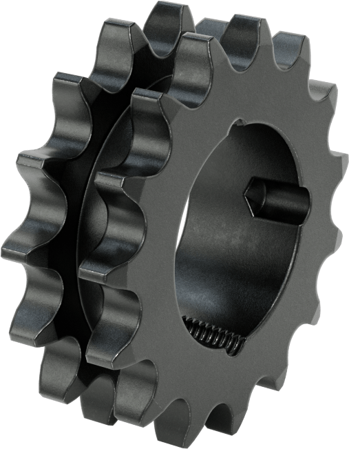 Taper-Lock Burç-Delik Çift Sıralı Dişli, ANSI 40-2 Makaralı Zincir için, Aşınmaya Dayanıklı Çelik, 15 Diş