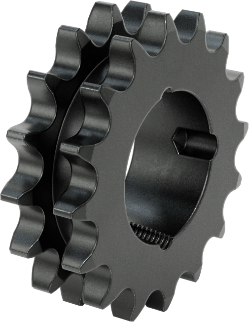 Taper-Lock Burç-Delik Çift Sıralı Dişli, ANSI 40-2 Makaralı Zincir için, Aşınmaya Dayanıklı Çelik, 16 Diş