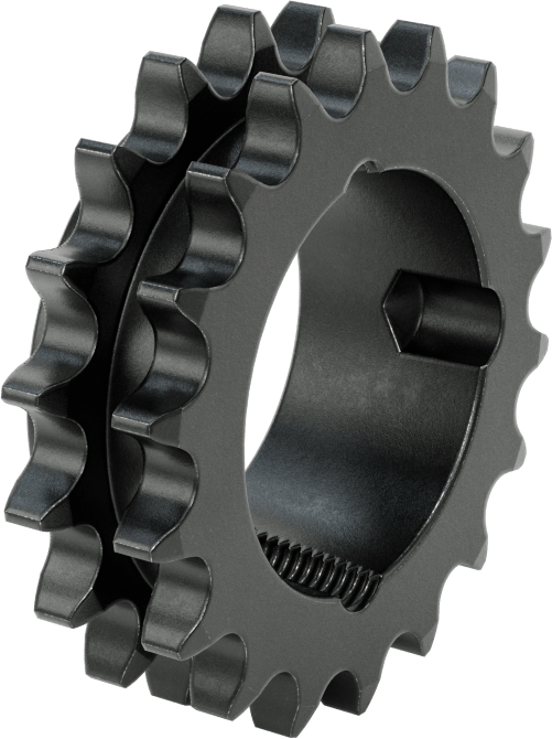 Taper-Lock Burç-Delik Çift Sıralı Dişli, ANSI 40-2 Makaralı Zincir için, Aşınmaya Dayanıklı Çelik, 18 Diş